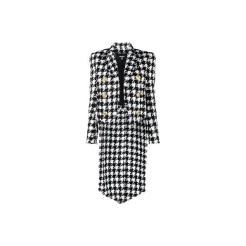 BALMAIN Coats Women's Black/White