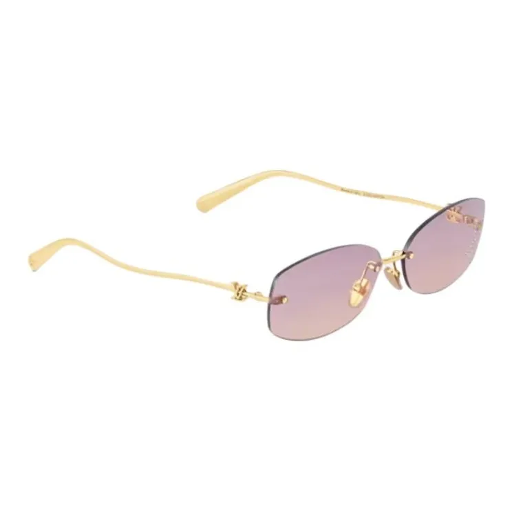 LOUIS VUITTON Metal Oval Sunglasses Women's Gold-1