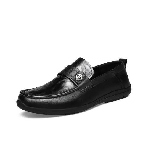 HAPPY DINO Men's Casual Shoes Men Low Top Black