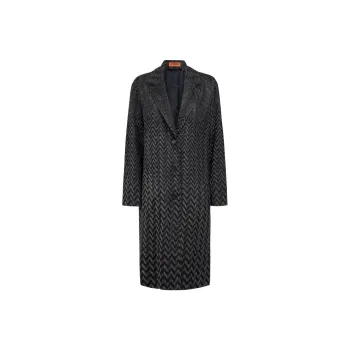 MISSONI Zigzag Long-Sleeved Knitted Coat