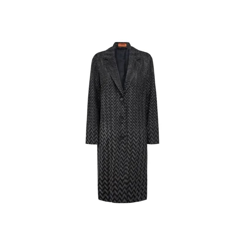 MISSONI Zigzag Long-Sleeved Knitted Coat-0