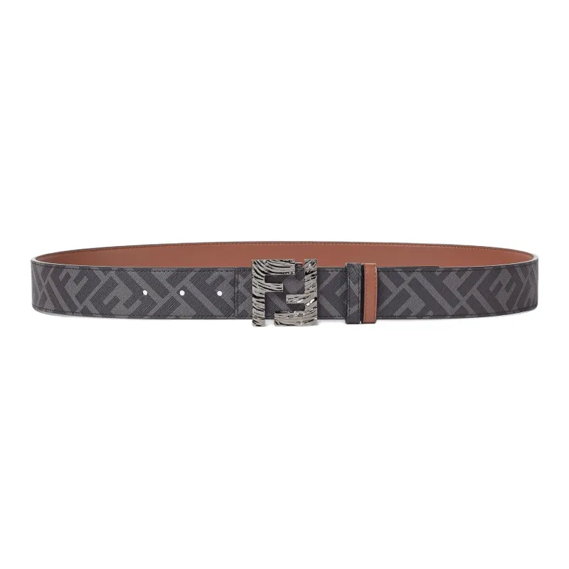 FENDI Calfskin Leather Belts Men's Brown -1