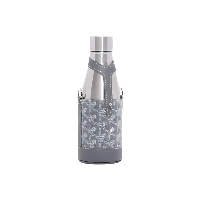 GOYARD YONNE Canvas With Leather Water Bottle Bag Shoulder Bag Crossbody Bag Small Size Unisex Gray-0