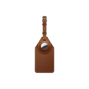 HERMES Apple AirTag Barenia Calfskin Luggage Tag Unisex 34 Fauve Light Tawny