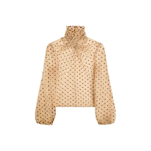 SCANLAN THEODORE SS25 Velvet Spot Turban Top Shirt Women's Taupe/Taupe