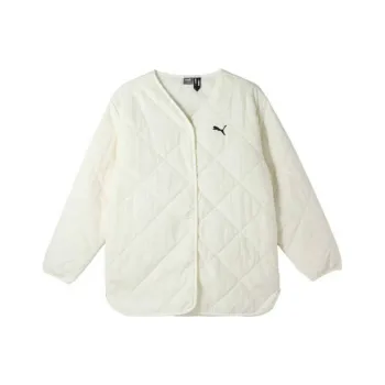 PUMA Lightweight Collarless Padded Jackets Coats Women's White