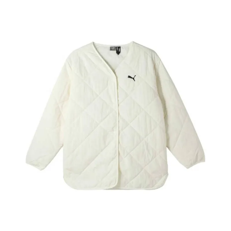 PUMA Lightweight Collarless Padded Jackets Coats Women's White-0