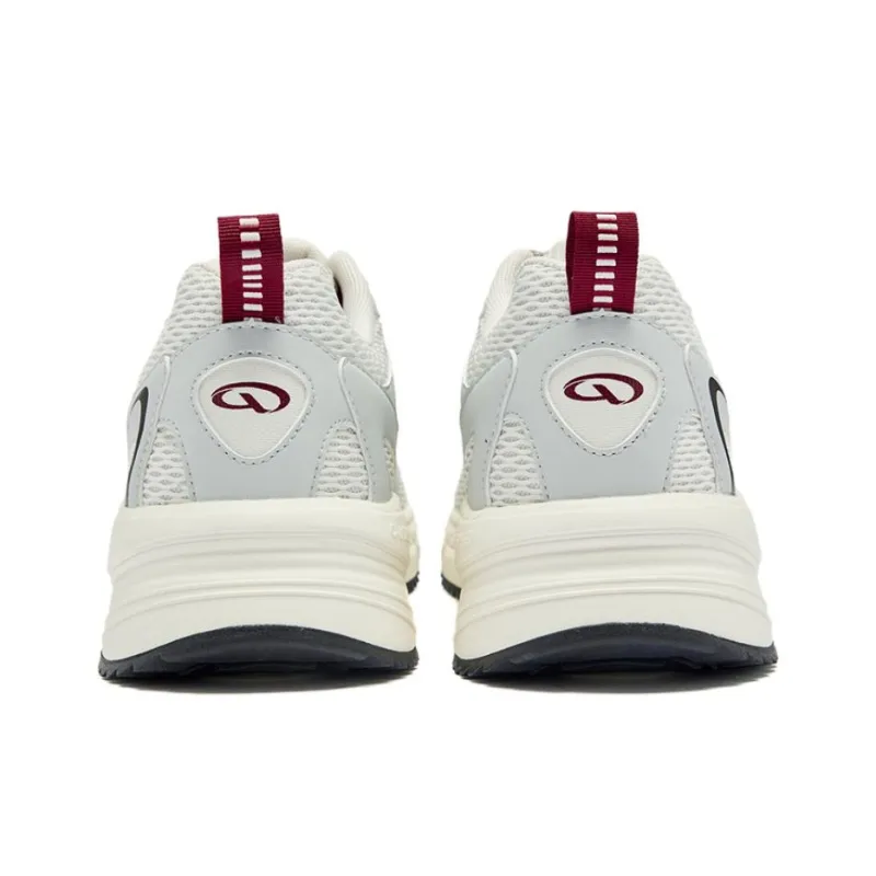 QIAODAN Wear resistant And Lightweight Low Top Casual Running Shoes Men's Silver Red-2