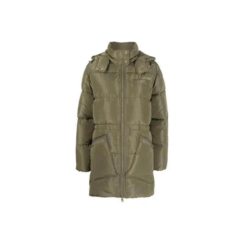 GANNI Jackets Coats Women's Olive Green-0