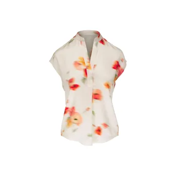 VINCE Floral print V neck Silk Blouse