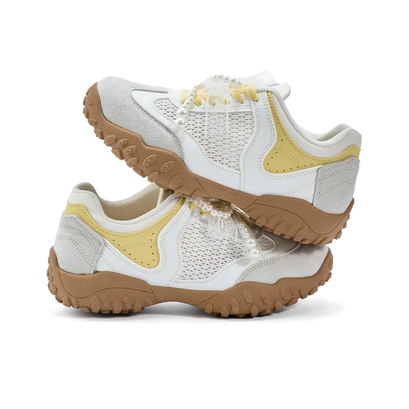 La Chapelle Cushioning, Slip Resistant, And Breathable Low Top Casual Shoes Women's Yellow-3
