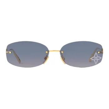 LOUIS VUITTON Metal Oval Sunglasses Women's Gold