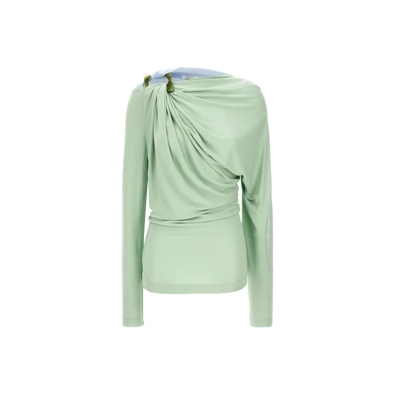 Victoria Beckham Draped Long Sleeved Top-0