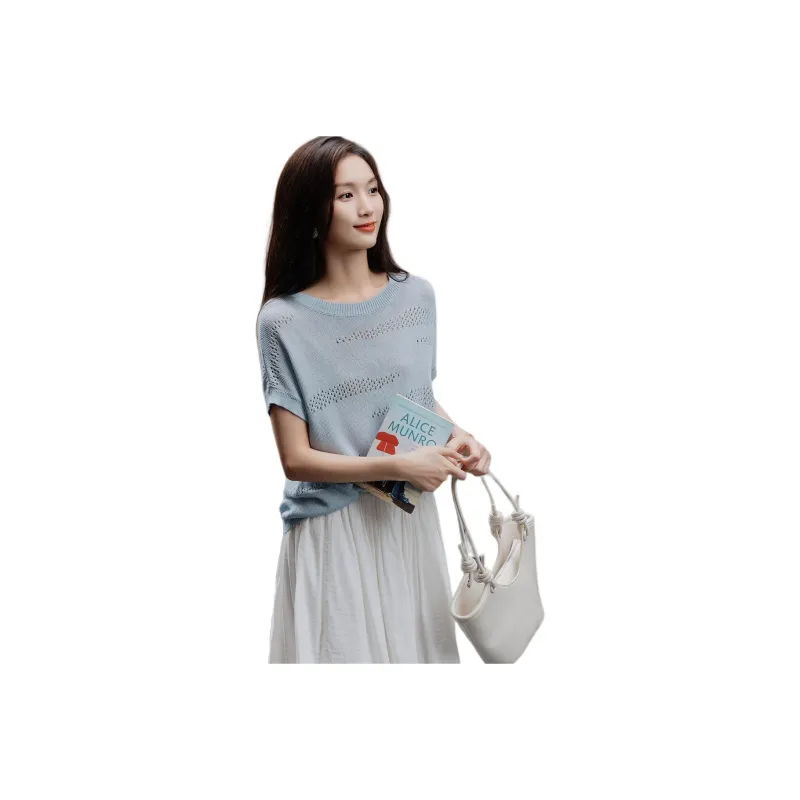 【dme】 Knitwear Women's Aqua Blue-0