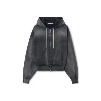 Alexander Wang Cropped Zip Up Hoodie