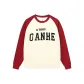 Beige Apricot & Dark Red[Crew Neck]
