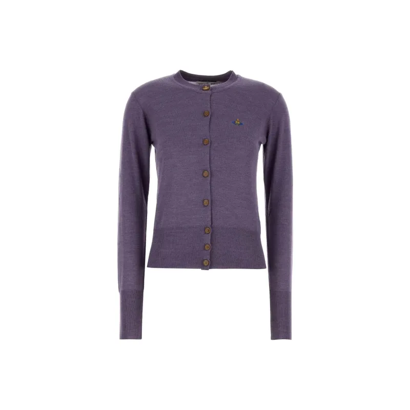 Vivienne Westwood Logo Embroidered Knitted Cardigan-0