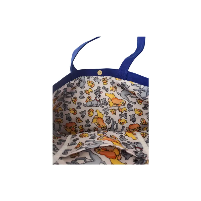 Disney Cotton Tote Bag, Shopping Bag, Shoulder Bag Women's Dark Blue-6