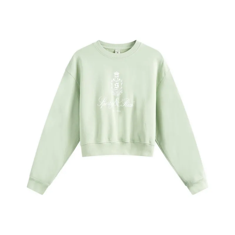 SPORTY & RICH Vendome Cropped Cotton Sweatshirt-0