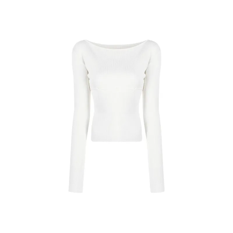 LOW CLASSIC Boat neck Ribbed Jumper-0