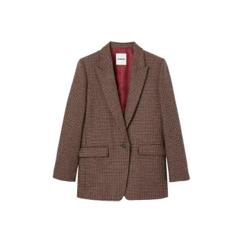 Sandro Houndstooth Wool blend Blazer