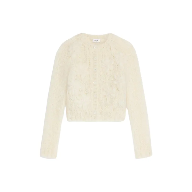 CELINE Embroidered Cardigan In Mohair-0