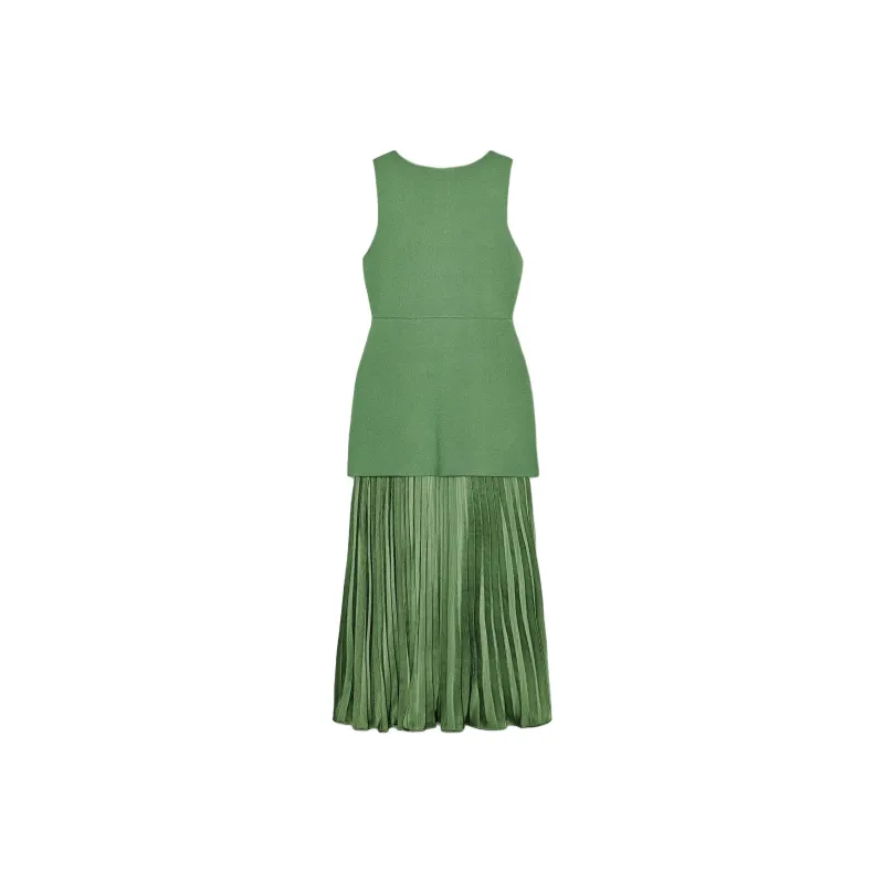 ZARA Sleeveless Dress Women's Green-1
