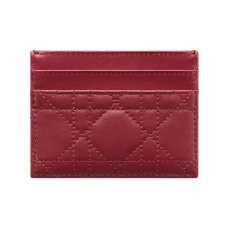 DIOR Jolie Dior Lambskin Card Holder Women's Red-1