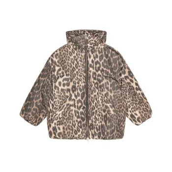 GANNI Leopard Print Puffer Jacket