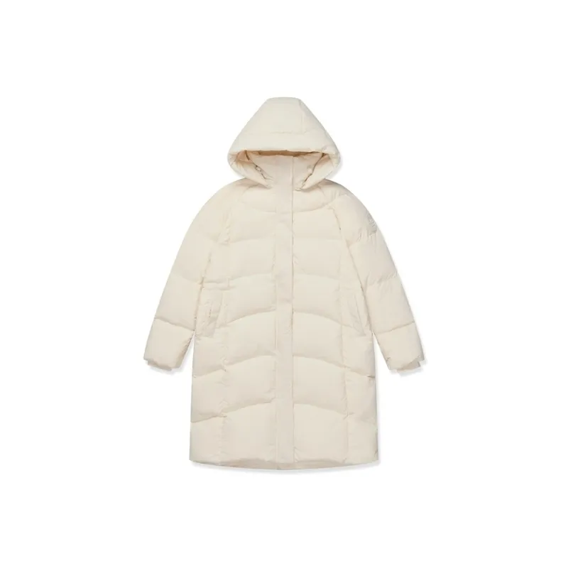 Erke Comprehensive Training Collection Sports Lifestyle Collection Down Jacket Women's Cheese White-0