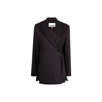 GANNI Stretch Stripe Blazer 'Sky Captain'