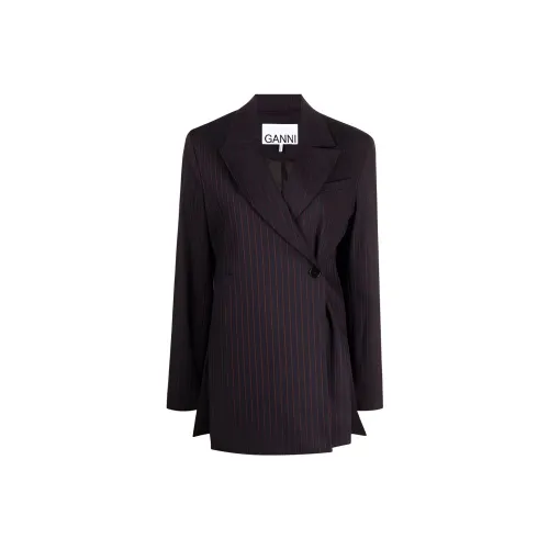 GANNI Stretch Stripe Blazer 'Sky Captain'