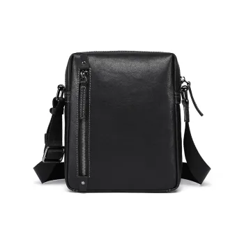 VIHUS Cow Leather Shoulder Bag Men's Black