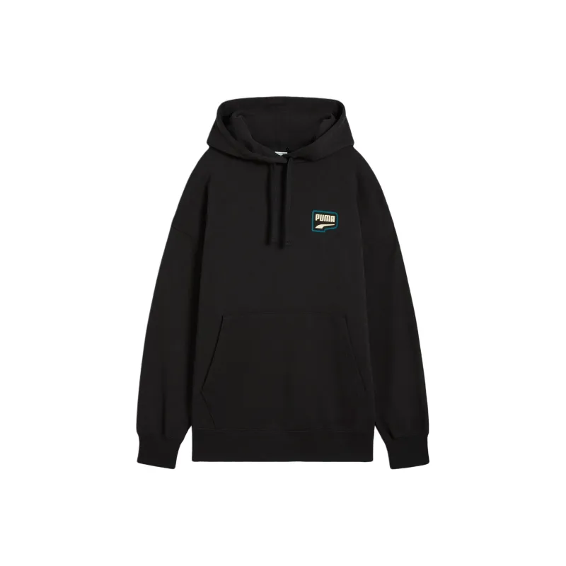 PUMA DOWNTOWN OVERSIZED HOODIE Sweatshirt Women's Black-0