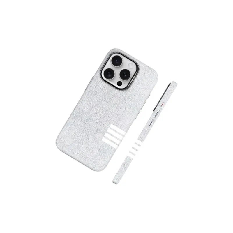 Sopi Linen Material Side Bar Phone Cases Compatibility With IPhone 16/15 Pro Max/Apple 13/14/Pro/Max Collection-3