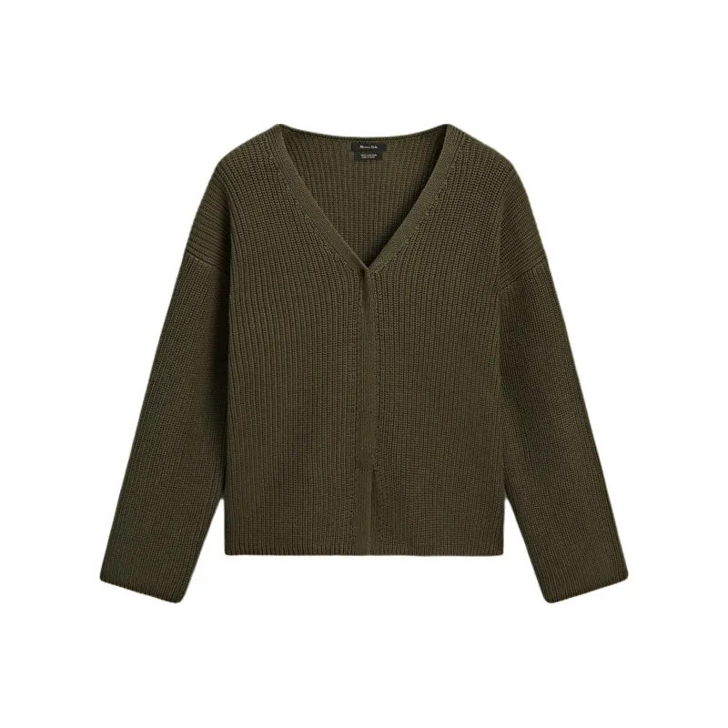 Massimo Dutti Knitwear Women's Khaki Green-0