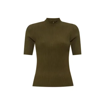TORY BURCH Half Zip Crewneck Sweater