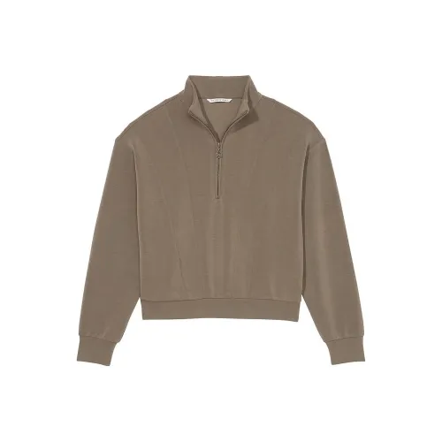 Victoria's Secret PINK CloudKnit Half-Zip Pullover/TO Sweatshirt Women's Tela Olive