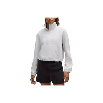 Lululemon Brushed Softstreme Half ZipSoftstreme™ Jackets Coats Women's Gray White
