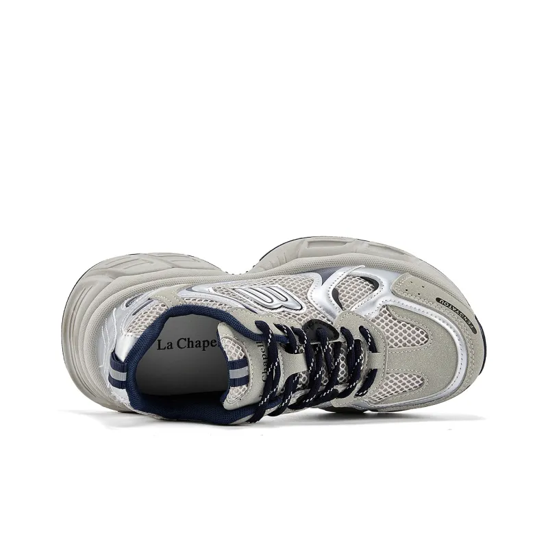 La Chapelle Cushioning, Slip Resistant, And Breathable Low Top Chunky Sneakers Women's Blue-3