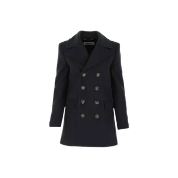 SAINT LAURENT Coats Women's Marine Blue