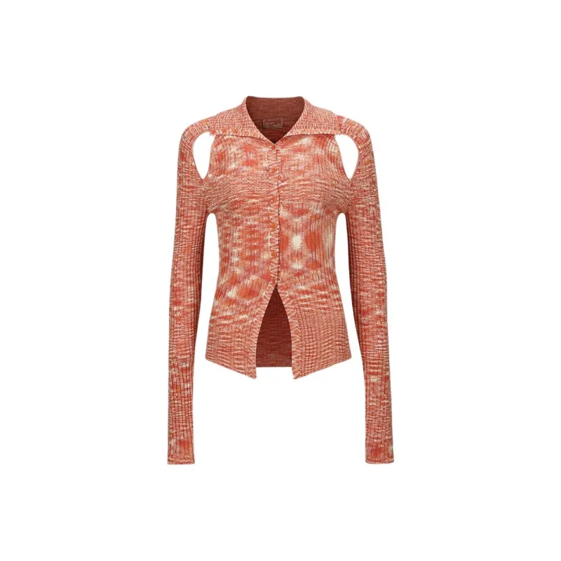 ANDERSSON BELL Rozy Cut out Ribbed knit Cardigan-0