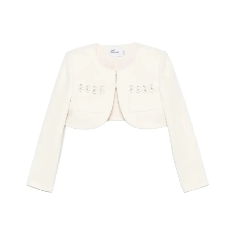 Self portrait 3D sequin Crepe Jacket-0