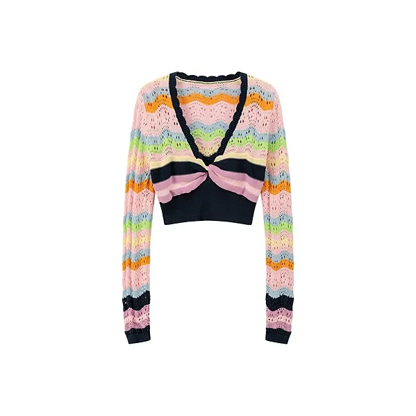 CHUU Knitwear Women's Pink Stripes-0
