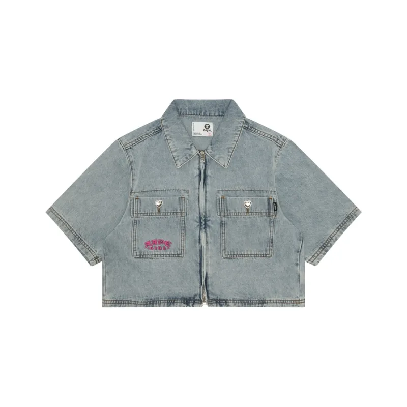 Aape Zip up Cropped Shirt-0
