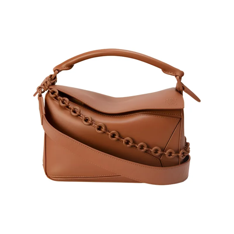 LOEWE Painted Brass Chain Strap Bag Women's Walnut-2