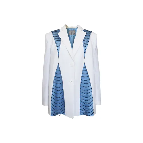 SIQIZ Business Suits Women's Blue With White Lettering