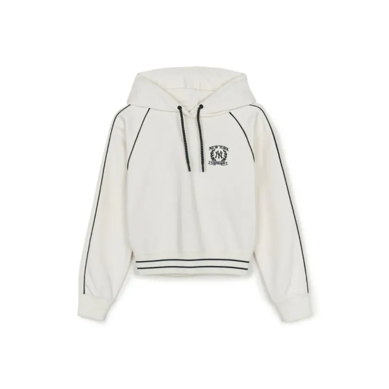 MLB New York Yankees Varsity Sportive New York Yankees Hoodie Sweatshirt Women's Cream-0