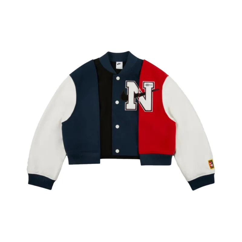 Nike X Yoon Oversized Varsity Jacket 'Black/Armory Navy/Phantom/White'-0