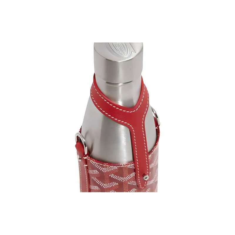 GOYARD YONNE Canvas With Leather Water Bottle Bag Shoulder Bag Crossbody Bag Medium Size Unisex Red-1